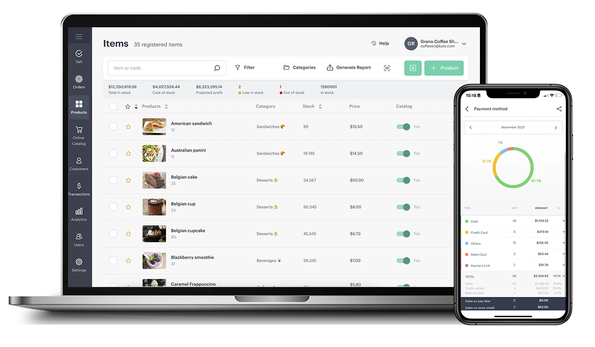 POS and Inventory Control for Small Business in App & 
